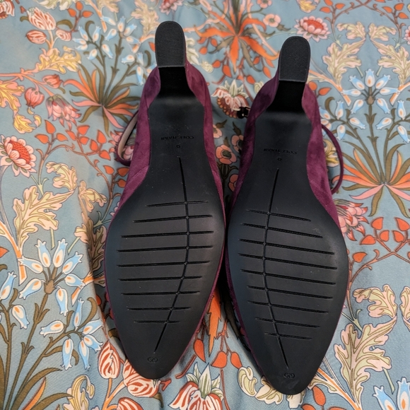COLE HAAN Burgundy Suede Block Heels - Picture 2 of 5